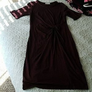 Ginger G Knotted Striped Midi dress